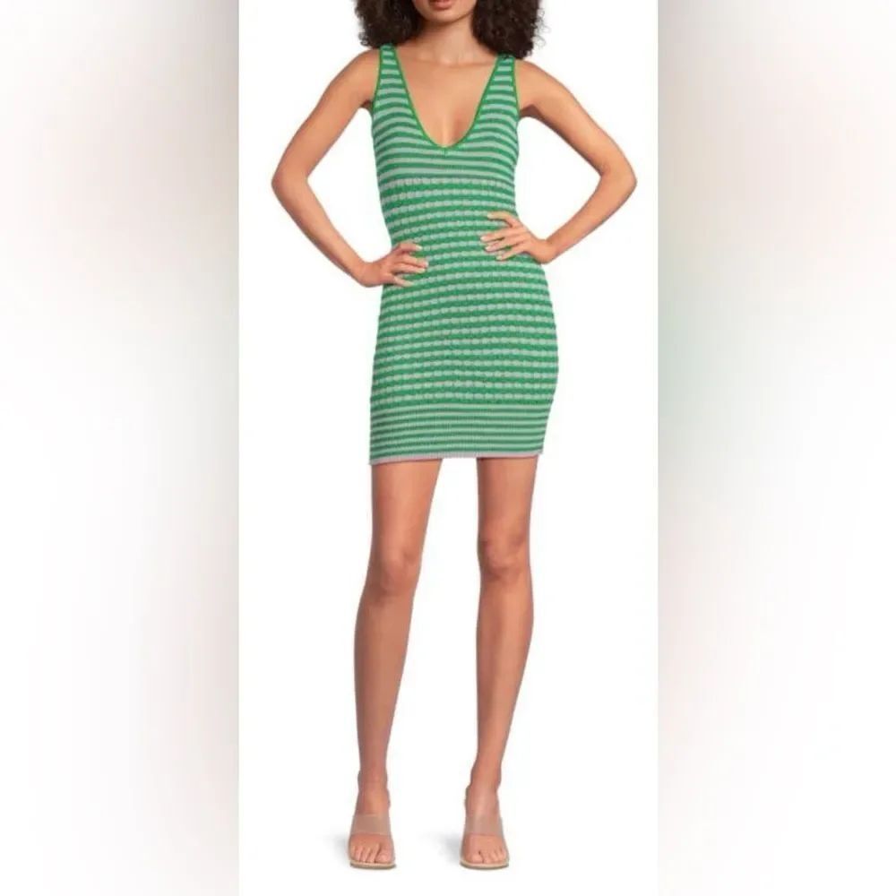 NWOT Ramy Brook Green Striped Mini dress $365